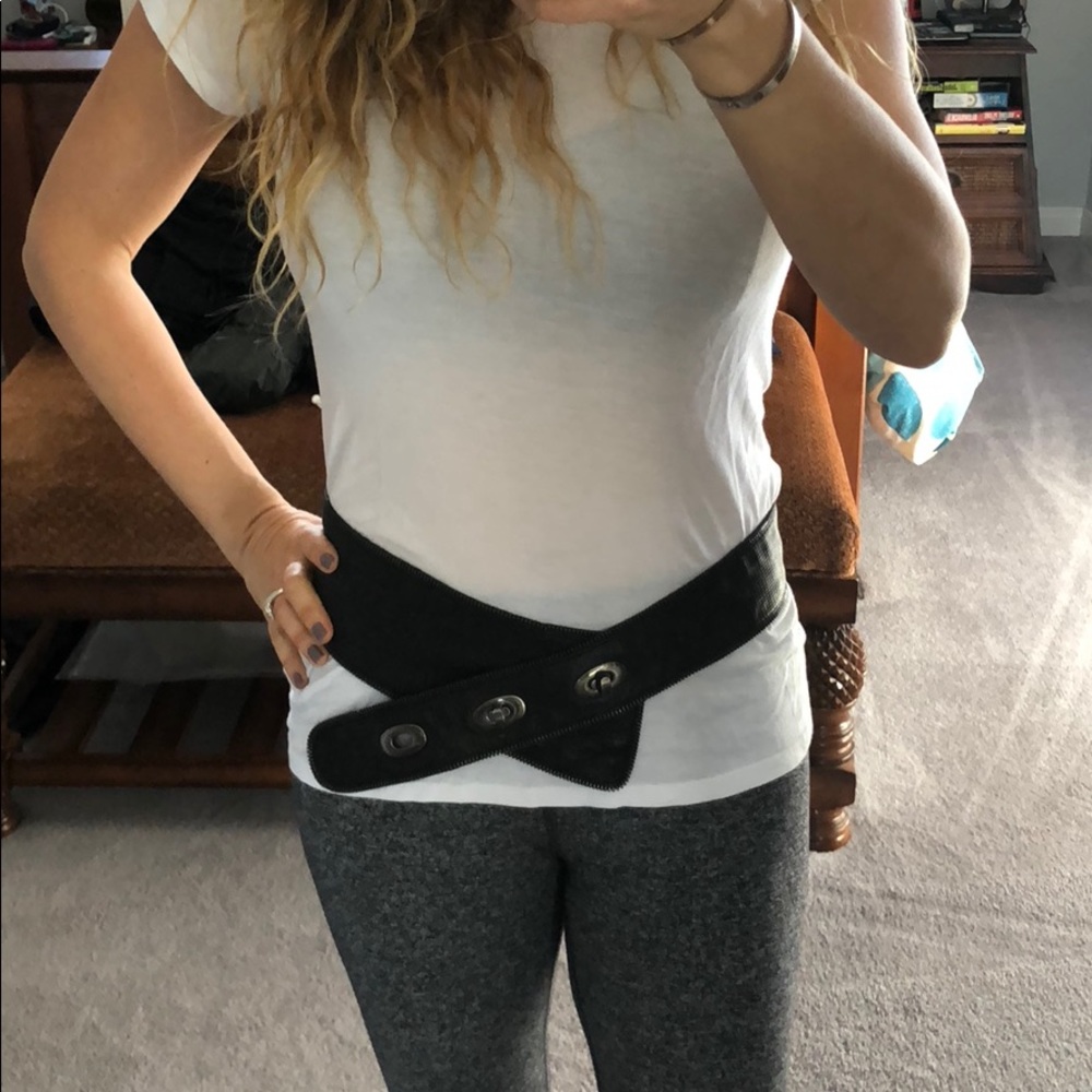 Black lamb leather belt by BCBG Max Azaria